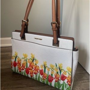 Calvin Klein logo purse with flowers